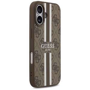 Guess 4G Printed Stripes MagSafe-suojakuori iPhone 17:lle - ruskea