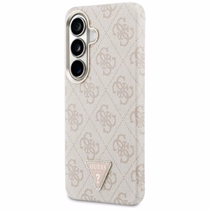 Guess 4G Triangle Logo suojakuori laitteelle Samsung Galaxy S26, MagSafe-yhteensopiva, vaaleanpunainen