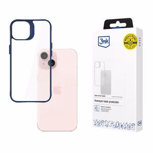3mk Satin Armor Case+ Blue Suojakuori Apple iPhone 15:lle - läpinäkyvä
