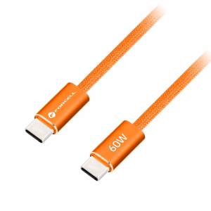 Kaapeli USB-C - USB-C Forcell F-Energy QC4.0 PD 3A 60 W Cafule Color 1,2 m ACYH23 oranssi