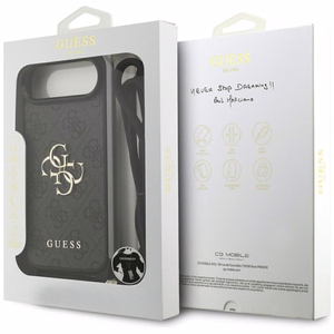 Guess 4G Big Logo Cord Strap Crossbody Suojakuori iPhone Air:lle - Musta