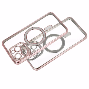 Bling MagSafe Suojakuori Samsung Galaxy A17 5G:lle vaaleanpunainen