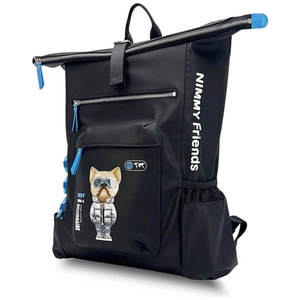 NIMMY Cool&Cute 2.0 Dog -kannettavan reppu, musta