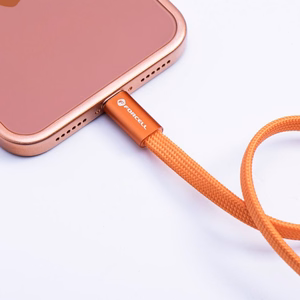 Kaapeli USB-C - USB-C Forcell F-Energy QC4.0 PD 3A 60 W Cafule Flat 1,2 m CCFN23 oranssi