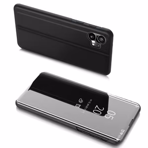Clear View Case tapauksessa mitään Puhelin 1 flip tapauksessa musta