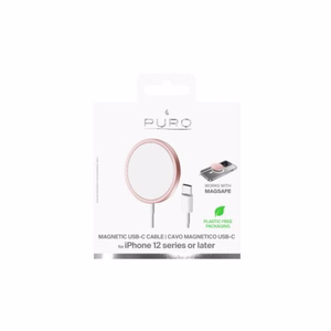 Puro Magnetic Wireless Induction Charging Station USB-C, MagSafe compatible, 1m, pink