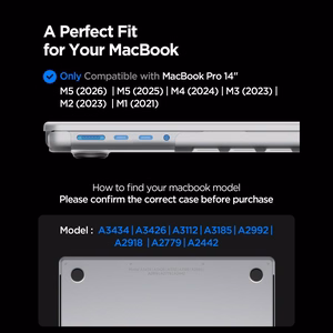 Spigen AirSkin Case for MacBook Pro 14" 2021 / 2023 / 2024 / 2025 / 2026 - Transparent Matte