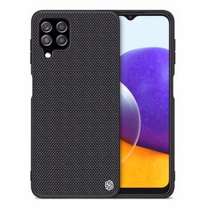 Nillkin Textured Case kestävä vahvistettu kotelo geelirunko ja nylon takaisin Samsung Galaxy A22 4G musta