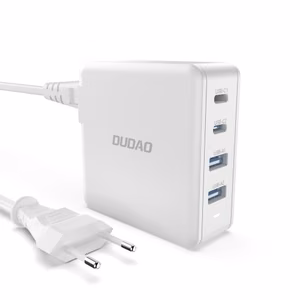 Dudao A100EU GaN 100W pikaseinälaturi 2 x USB-C / 2 x USB - valkoinen