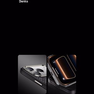 Musta Benks Magnetic Armor Pro Armor Grid 600D kevlar- ja metallikehyksinen suojakuori (C.K.FL.AP.BK.B072) malleihin iPhone 18 Pro / iPhone 17 Pro Camera Control -painikkeella