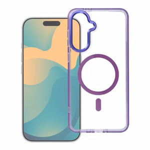 Case for Samsung A37 Frame Clear Hybrid Mag Cover compatible with MagSafe purple