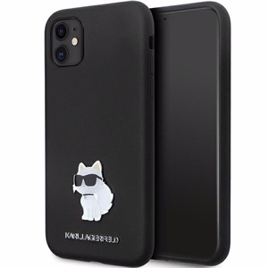 Karl Lagerfeld KLHCN61SMHCNPK Suojakuori iPhone 11 / Xr:lle - musta Silikoninen C Metal Pin
