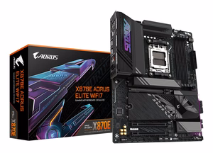 GIGABYTE X870E AORUS ELITE WIFI7 emolevy - Supports AMD Ryzen 9000 CPUs, 16+2+2 Phases Digital VRM, up to 8000Hz DDR5 (OC), 3xPCIe 5.0 + 1xPCIe 4.0, Wi-Fi 7, 2.5GbE LAN, USB 4