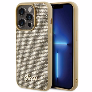 Guess Disco Metal Script Suojakuori iPhone 15 Pro:lle - kultainen