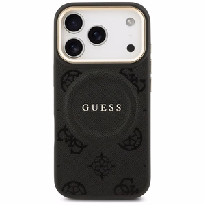GUESS Suojakuori IPHONE 17 Pro MagSafe GUHMP17LPSAMSECK (PU W/ Peony Hot Stamp) musta