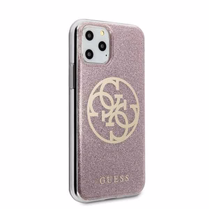 Guess GUHCN58PCUGLPI iPhone 11 Pro różowy/pink hard case 4G Circle Glitter
