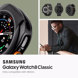 Spigen Liquid Air Suojakuori Samsung Galaxy Watch 8 Classic 46mm:lle - Musta