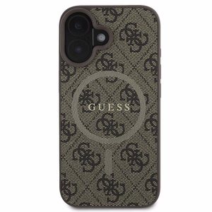 Guess 4G Ring Classic Logo MagSafe Suojakuori iPhone 16 Plus:lle - Ruskea