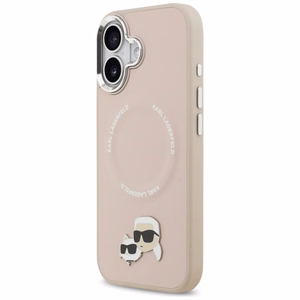 Karl Lagerfeld Karl & Choupette Pins MagSafe -kuori iPhone 17 Pro - pinkki