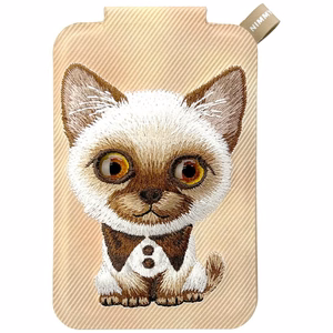 Nimmy New Big-Eye Cute Pets 2.0 Cat MagSafe-magneettikorttikotelo puhelimelle jalustalla – ruskea