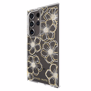 Case-Mate Floral Gems suojakuori Samsung Galaxy S24 Ultra -laitteelle, kullanvärinen
