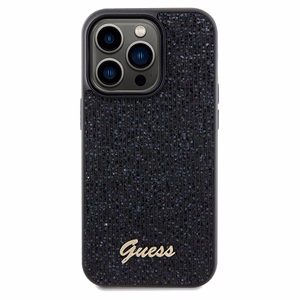 Guess Disco Metal Script -suojakuori iPhone 14 Pro Maxille - musta