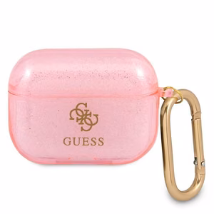 Guess GUAPUCG4GP AirPods Pro -suojus vaaleanpunainen/vaaleanpunainen Glitter-mallisto