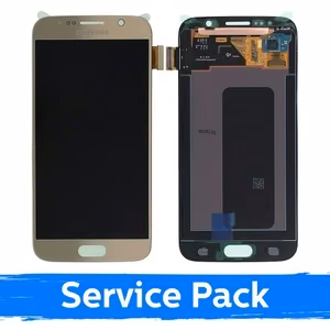 LCD-näyttö yhteensopiva Samsung G920 S6 kultainen (Service Pack)