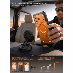 Supcase Grip Pro Mag MagSafe -suojakuori iPhone 18 Pro Max / 17 Pro Max – oranssi