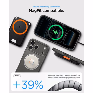 Spigen Rugged Armor MagSafe -suojakuori iPhone 17 Pro Max / 18 Pro Max -malleille, harmaa