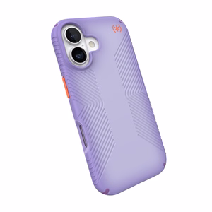 Speck Presidio Lux Grip MagSafe suojakuori iPhone 17 -laitteelle, Purple Fade / Magic Purple / New Poppy -värinen