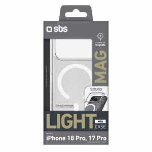 SBS Light Mag suojakuori mallille iPhone 18 Pro / 17 Pro, MagSafe-yhteensopiva – läpinäkyvä