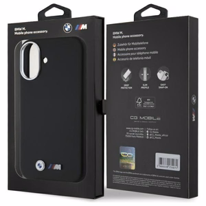 BMW M Smooth Full Wrapped Metal MagSafe suojakuori iPhone 16:lle - musta
