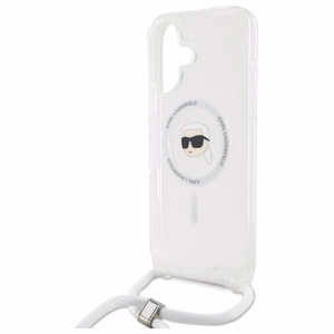 Karl Lagerfeld Crossbody IML Karl Head Magsafe Case for iPhone 16 - Clear