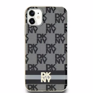 DKNY IML Ruudullinen Mono-kuvio ja Painetut Raidat MagSafe Suojakuori iPhone 11 / Xr:lle - musta