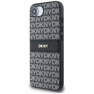 DKNY Repeat Texture Pattern Tonal Stripe Suojakuori iPhone 16e:lle - musta