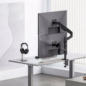 Ergo Office ER-692 B – kahden näytön kaasujousivarsi 17–32 tuuman näytöille, 1–10 kg vartta kohti, mattamusta