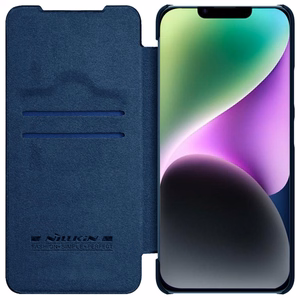 Kotelo Nillkin Qin Pro Nahka Apple iPhone 14 Plus sininen