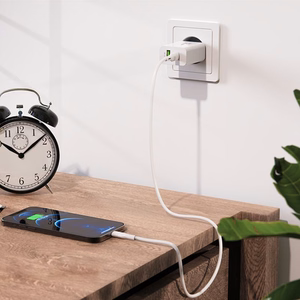 SEINÄLATURI T-PHOX SPEEDY USB-C 20W/USB 18W PD QC + KAAPELI LIGHTNING 1M VALKOINEN
