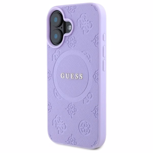Guess Saffiano Peony Classic Logo MagSafe Suojakuori GUHMP16SPSAPSMEU iPhone 16:lle - Violetti