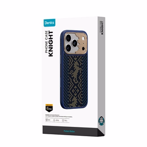 Sininen Benks Magnetic Armor Pro Knight kevlar- ja metallikehyksinen suojakuori (C.K.FL.AP.GD.BC73) malleihin iPhone 18 Pro Max / iPhone 17 Pro Max Camera Control -painikkeella