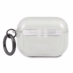 Karl Lagerfeld KLAPUKHGS AirPods Pro -suojakuori hopea Glitter Karl's Head