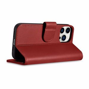 iCarer Lompakko Kotelo 2in1 Cover iPhone 14 Pro Max Nahka Flip Cover Anti-RFID Punainen (WMI14220728-RD)