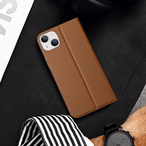 Dux Ducis Skin X2 kotelo iPhone 14 Plus kotelo magneettiläpällä ruskea