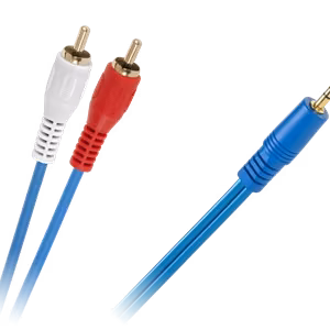3,5 mm plugi–2 RCA -kaapeli, sininen, 4 mm, 3 m