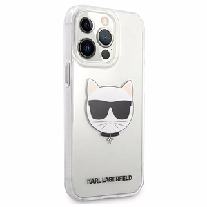Karl Lagerfeld Choupette Head kotelo iPhone 13 Pro Max - läpinäkyvä