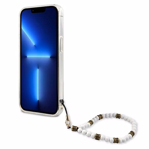 Guess GUHCP13LKPSWH iPhone 13 Pro / 13 6.1" Transparent Hardcase White Pearl