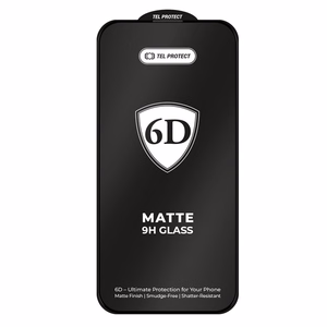 Tel Protect Full Glue 6D mattapintainen karkaistu suojalasi iPhone 18 Pro Max -mallille, musta