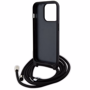 Karl Lagerfeld Crossbody Saffiano Monogram Metal Pin Karl & Choupette Suojakuori iPhone 15 Pro:lle - musta