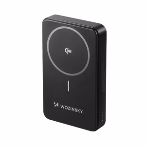 Powerbank Wozinsky WLWP-10KA0Y3S 22.5W PD Qi2 10000 mAh, with stand, 1x USB-A, 1x USB-C - black